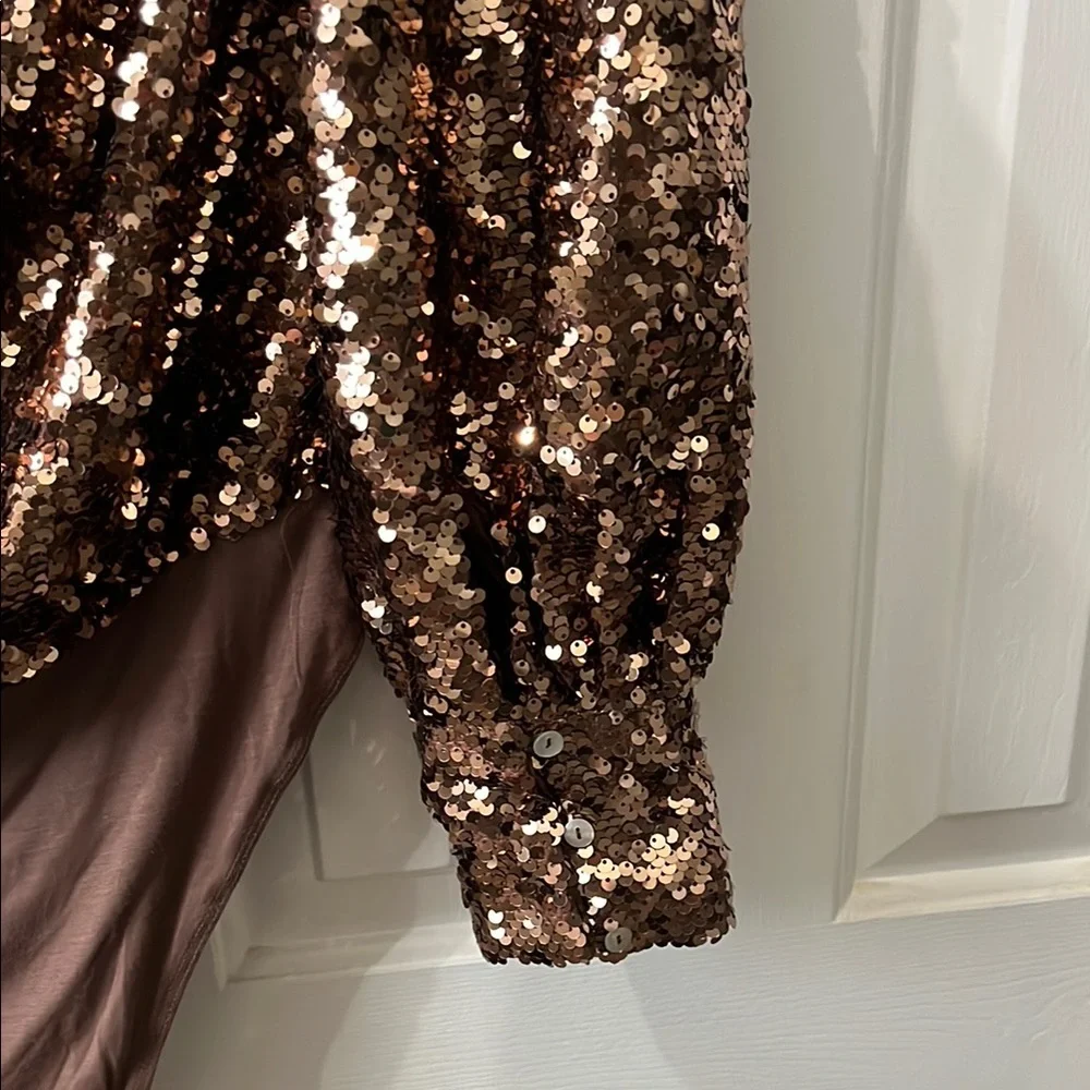 Sequin V-Neck Bodysuit - Picture 4 of 4